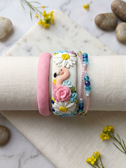 Modern Minimalist Polymer Clay Bangle - 100% Handcrafted