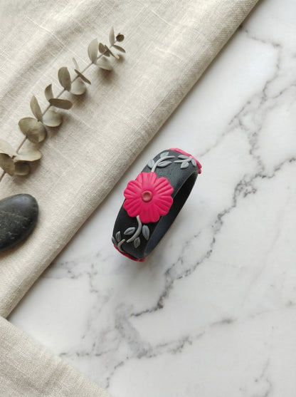 Graceful Pastel Polymer Clay Bangle - 100% Handcrafted