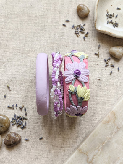 Handmade Couture Polymer Clay Bangle - 100% Handcrafted