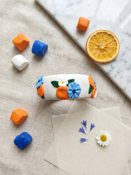 Earthy Organic Polymer Clay Bangle - 100% Handcrafted