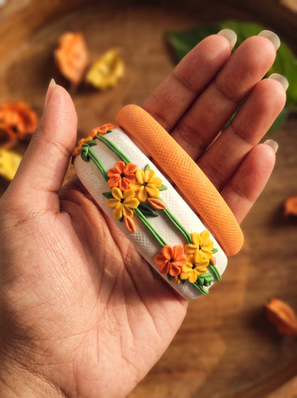 Sophisticated Matte Polymer Clay Bangle - 100% Handcrafted