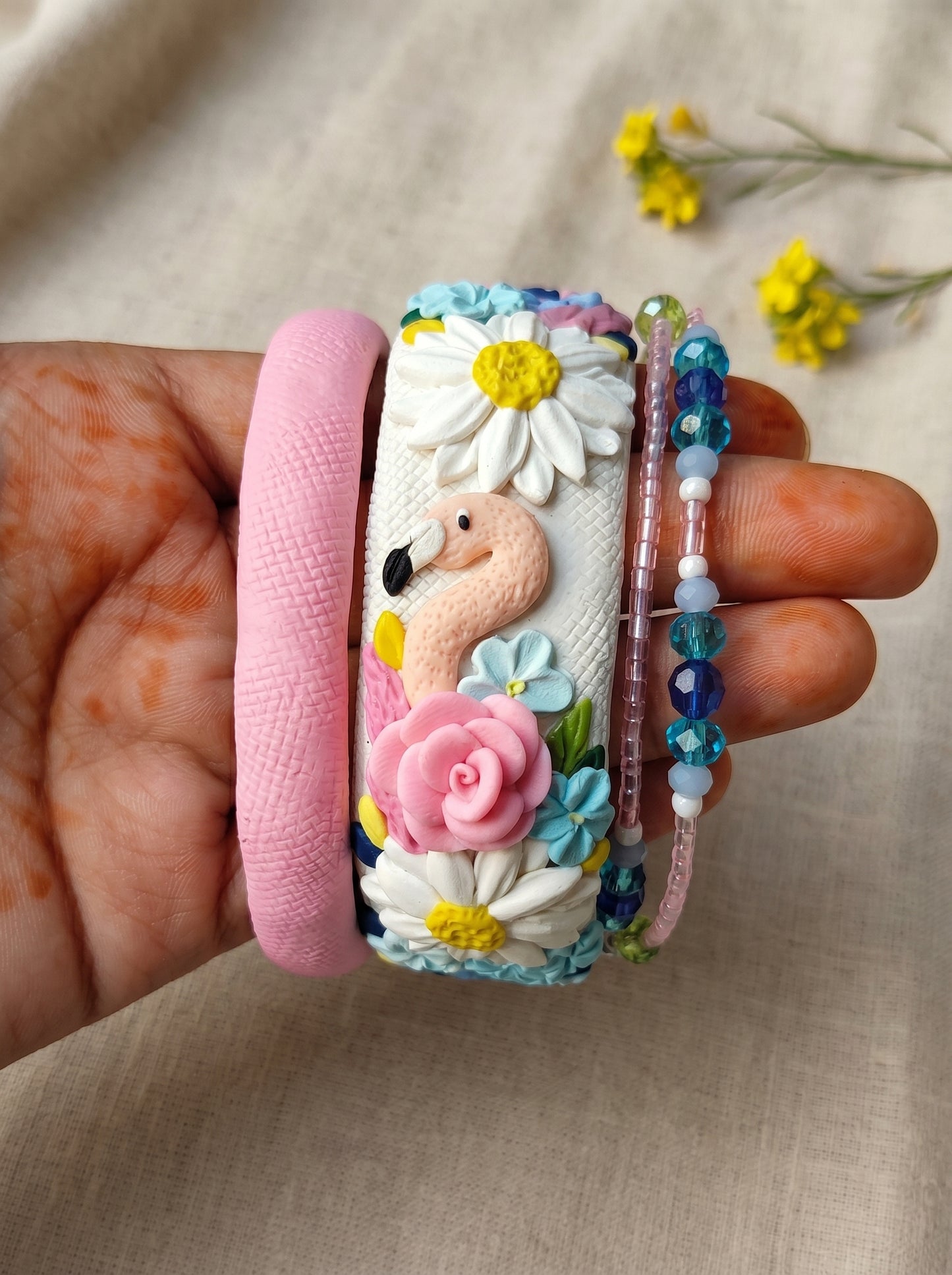 Modern Minimalist Polymer Clay Bangle - 100% Handcrafted
