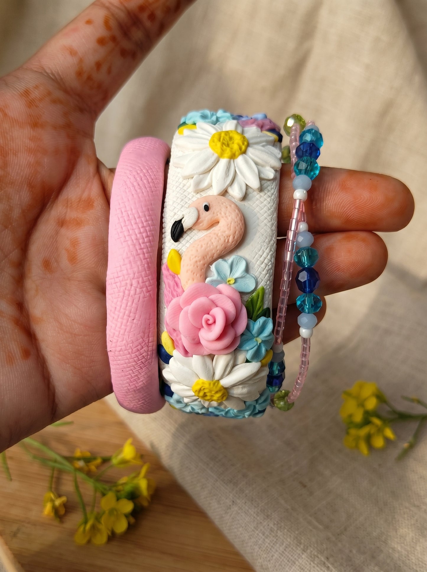 Modern Minimalist Polymer Clay Bangle - 100% Handcrafted