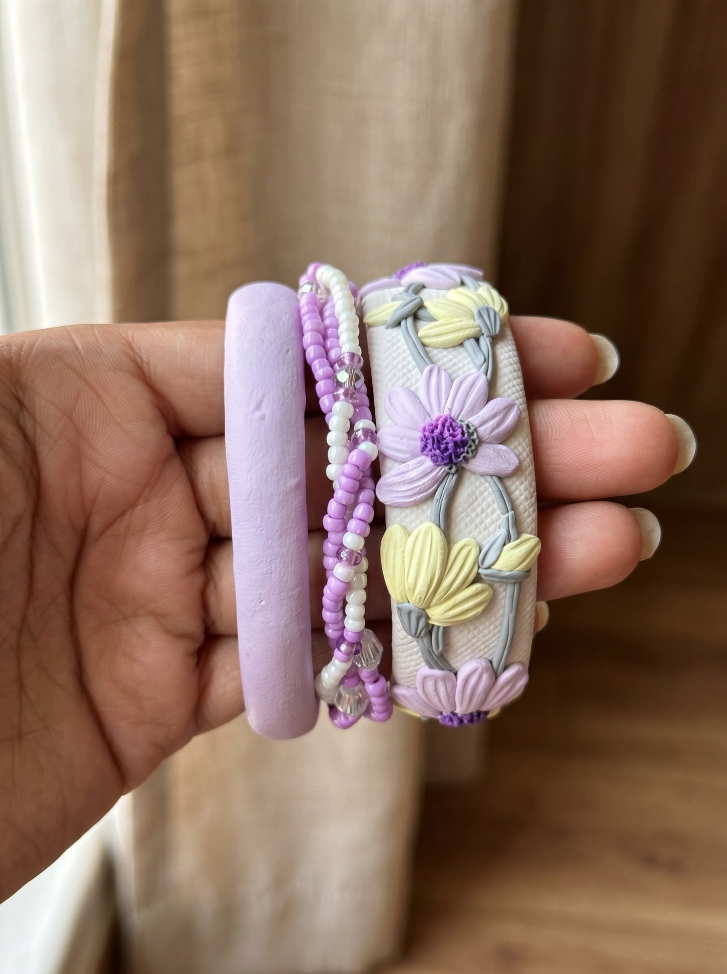 Festive Vibrant Polymer Clay Bangle - 100% Handcrafted