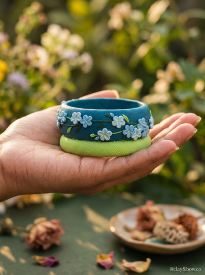 Contemporary Boho Polymer Clay Bangle - 100% Handcrafted