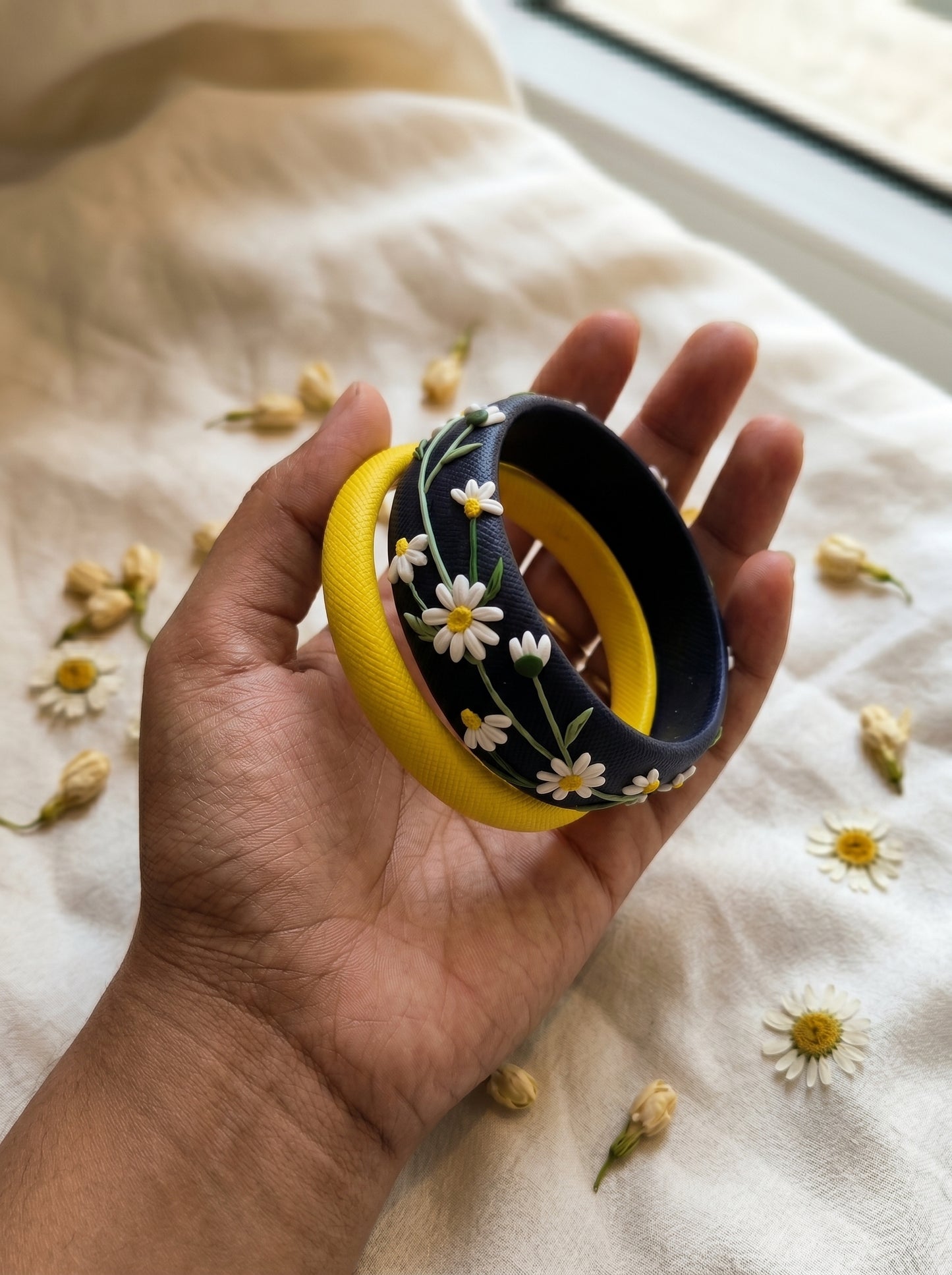 Heritage Inspired Polymer Clay Bangle - 100% Handcrafted