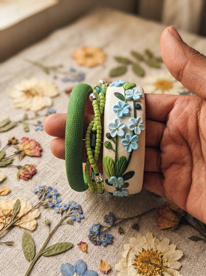 Minimalist Zen Polymer Clay Bangle set - 100% Handcrafted