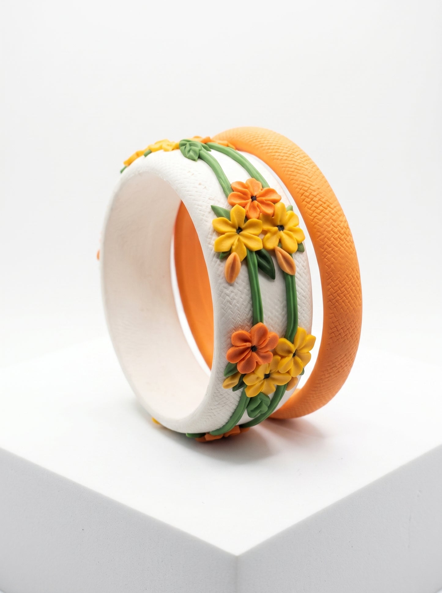 Sophisticated Matte Polymer Clay Bangle - 100% Handcrafted