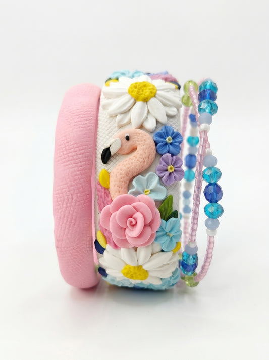 Modern Minimalist Polymer Clay Bangle - 100% Handcrafted