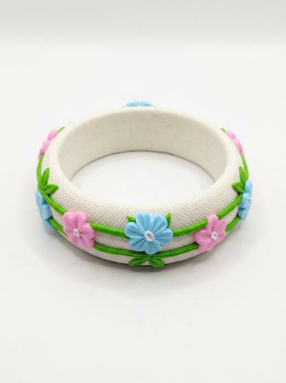 Elegant Evening Polymer Clay Bangle - 100% Handcrafted