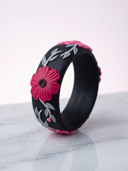 Graceful Pastel Polymer Clay Bangle - 100% Handcrafted