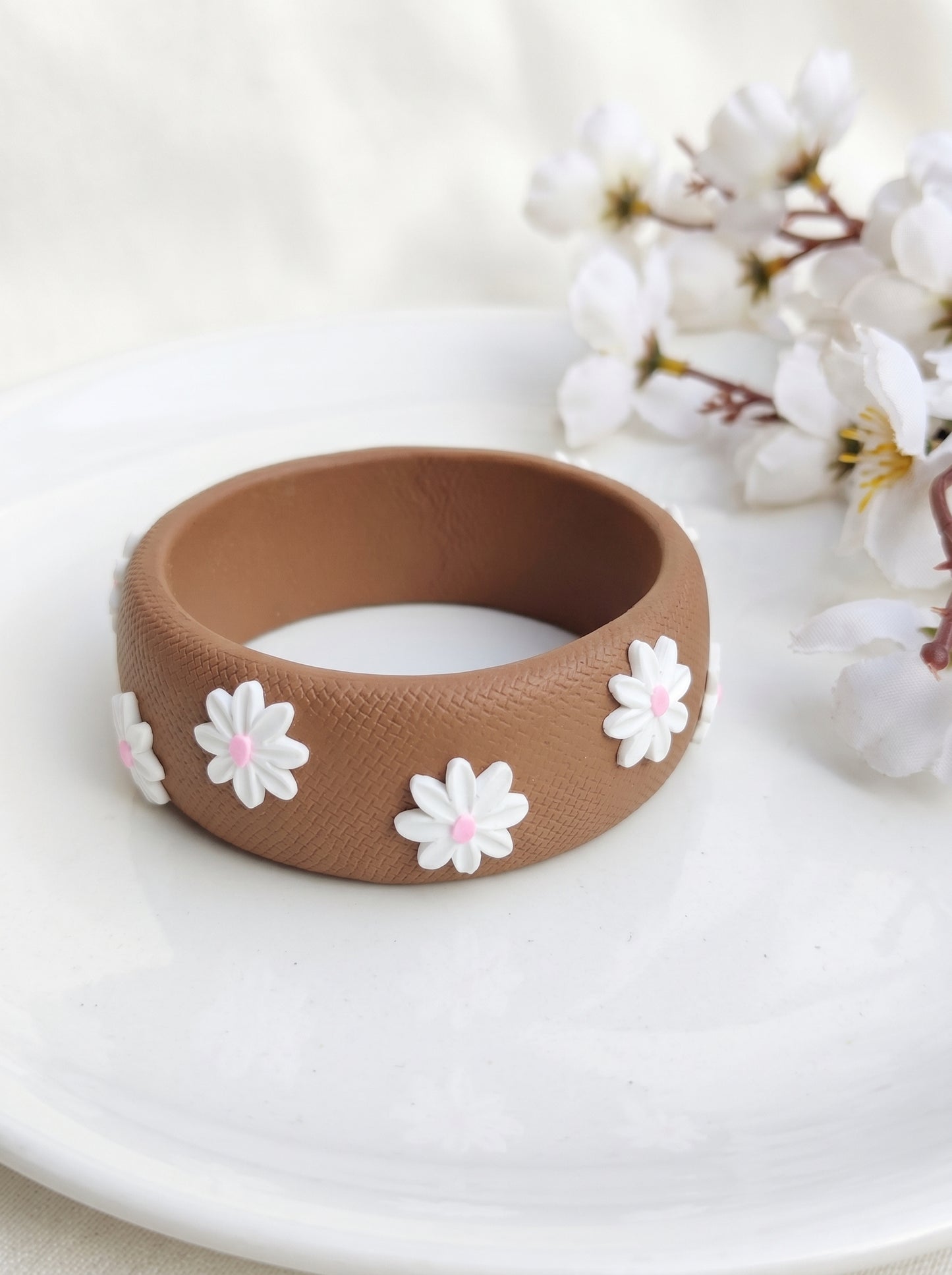 Fusion Style Polymer Clay Bangle - 100% Handcrafted