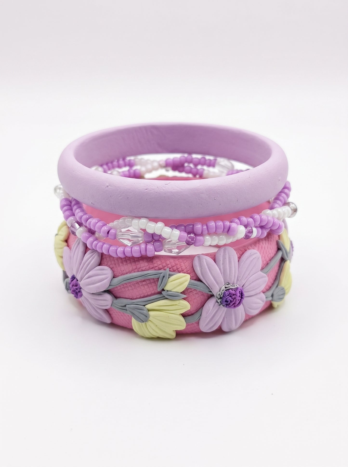 Handmade Couture Polymer Clay Bangle - 100% Handcrafted