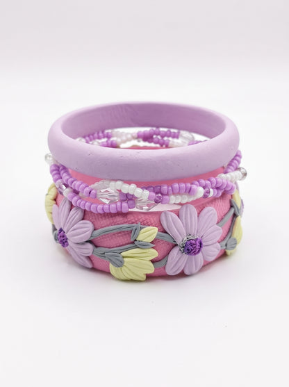 Handmade Couture Polymer Clay Bangle - 100% Handcrafted