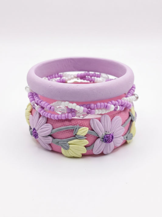 Handmade Couture Polymer Clay Bangle - 100% Handcrafted