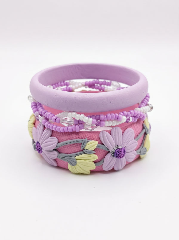 Handmade Couture Polymer Clay Bangle - 100% Handcrafted