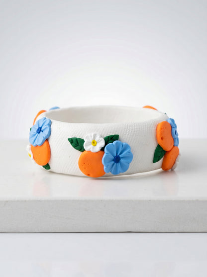 Earthy Organic Polymer Clay Bangle - 100% Handcrafted