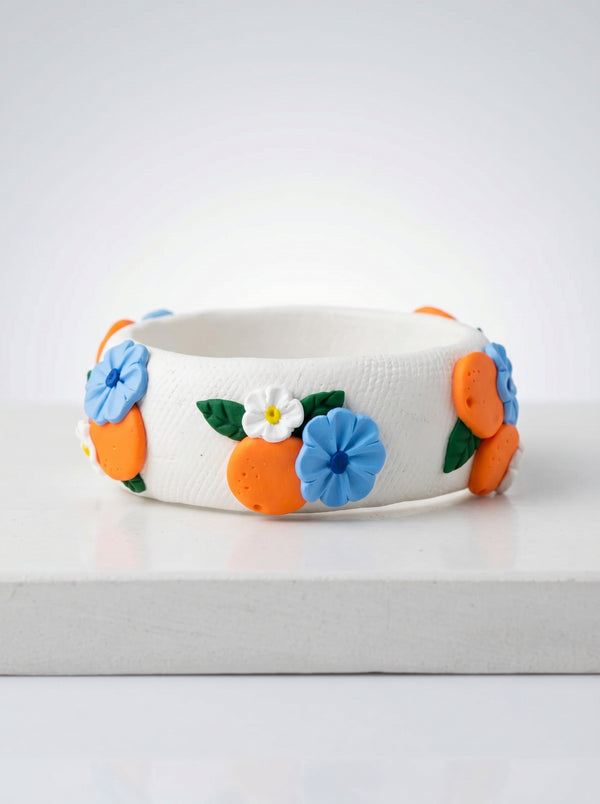 Earthy Organic Polymer Clay Bangle - 100% Handcrafted