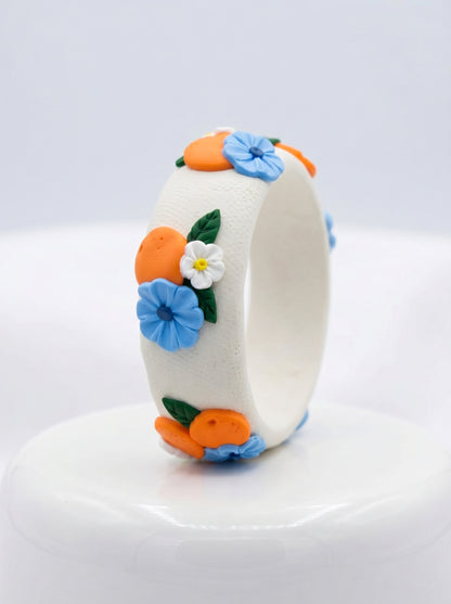 Earthy Organic Polymer Clay Bangle - 100% Handcrafted
