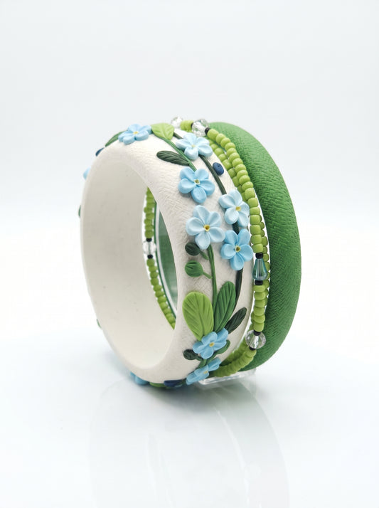 Minimalist Zen Polymer Clay Bangle set - 100% Handcrafted