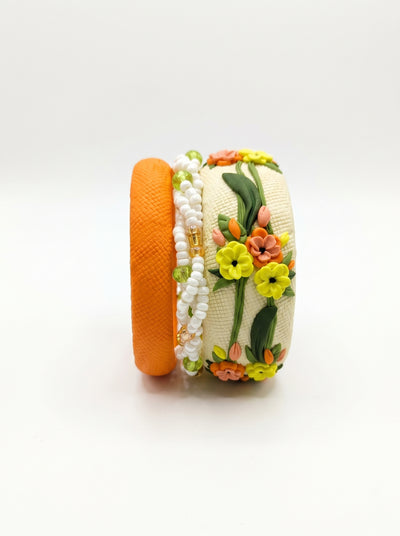 Garden Bloom Bangle Set — Floral Clay Stack | Jelly Bangles