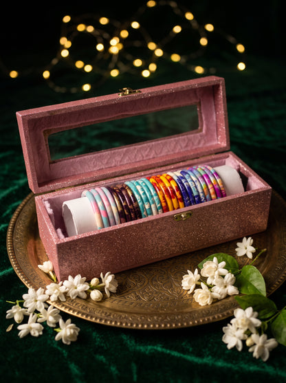 The Royal Bloom Lacquer Bangle Set | Signature Zahvana Box