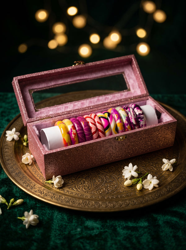 The Earth & Sunset Lacquer Bangle Set | Signature Zahvana Box