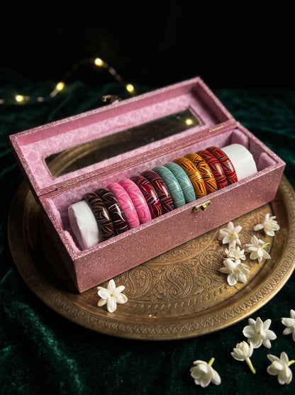 The Pastel Ocean Lacquer Bangle Set | Signature Zahvana Box