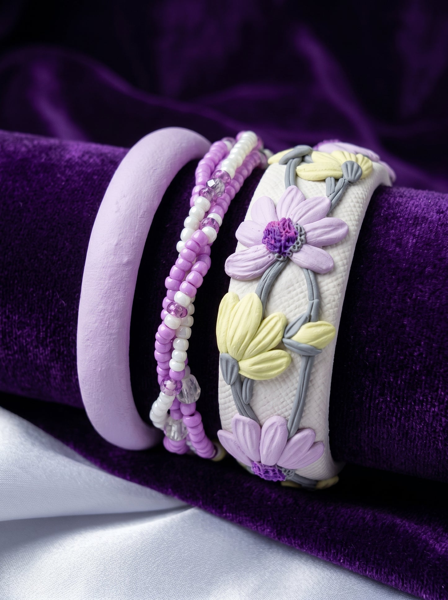 Festive Vibrant Polymer Clay Bangle - 100% Handcrafted