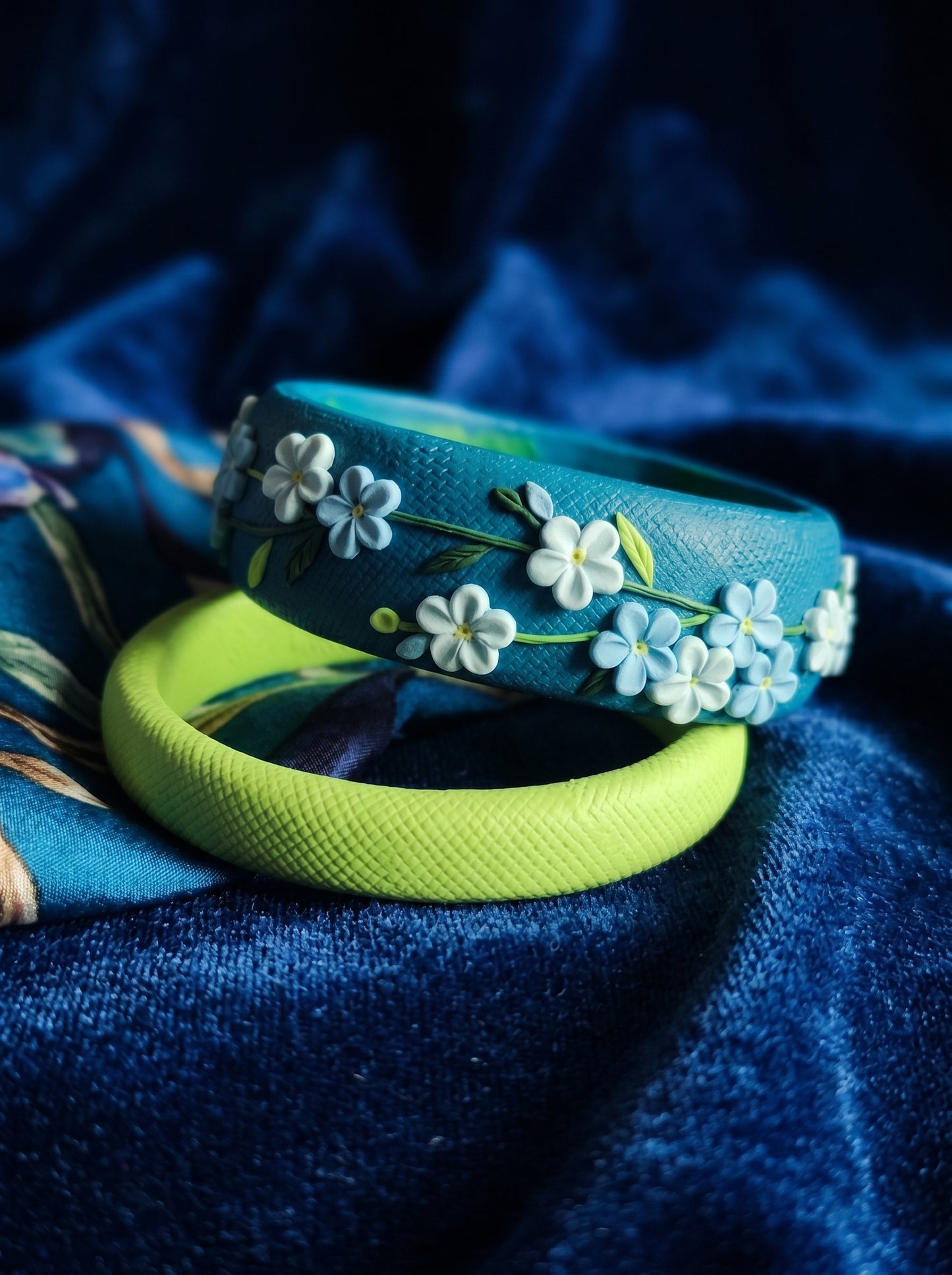 Contemporary Boho Polymer Clay Bangle - 100% Handcrafted
