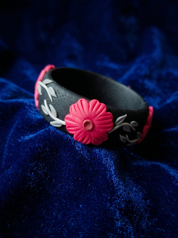 Graceful Pastel Polymer Clay Bangle - 100% Handcrafted