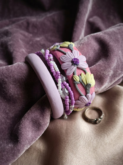 Handmade Couture Polymer Clay Bangle - 100% Handcrafted