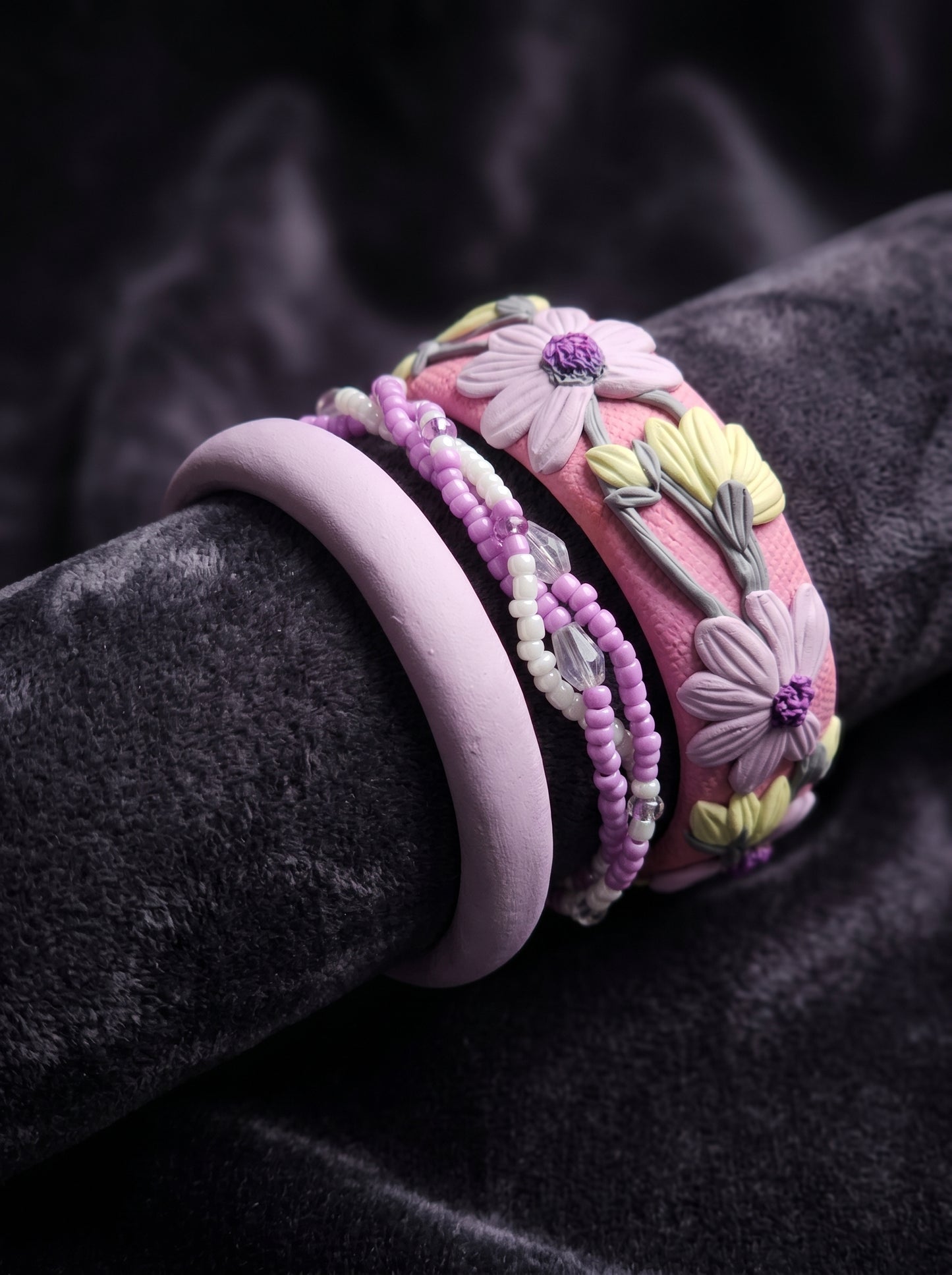 Handmade Couture Polymer Clay Bangle - 100% Handcrafted