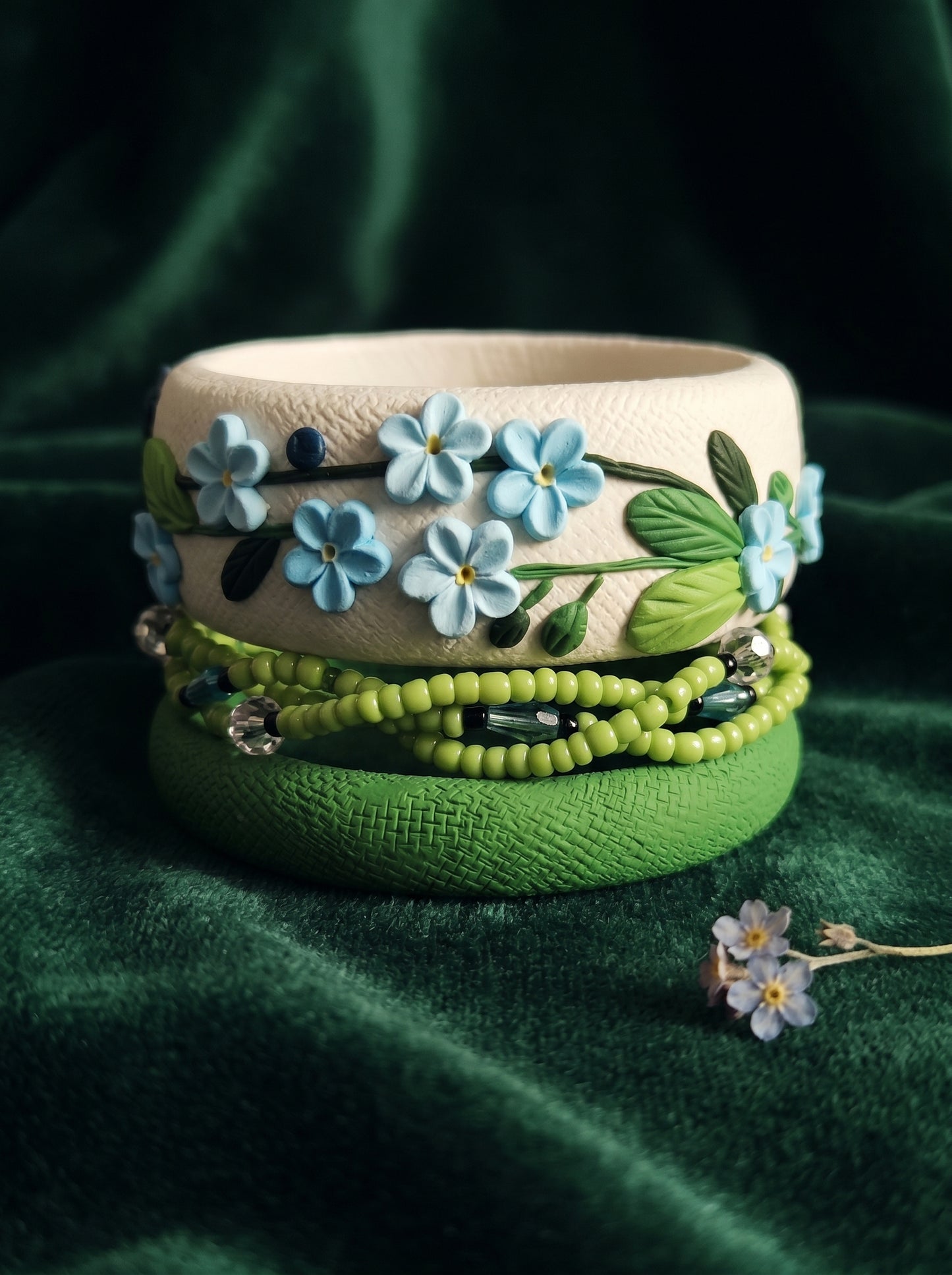 Minimalist Zen Polymer Clay Bangle set - 100% Handcrafted