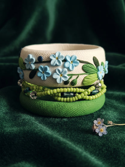 Minimalist Zen Polymer Clay Bangle set - 100% Handcrafted