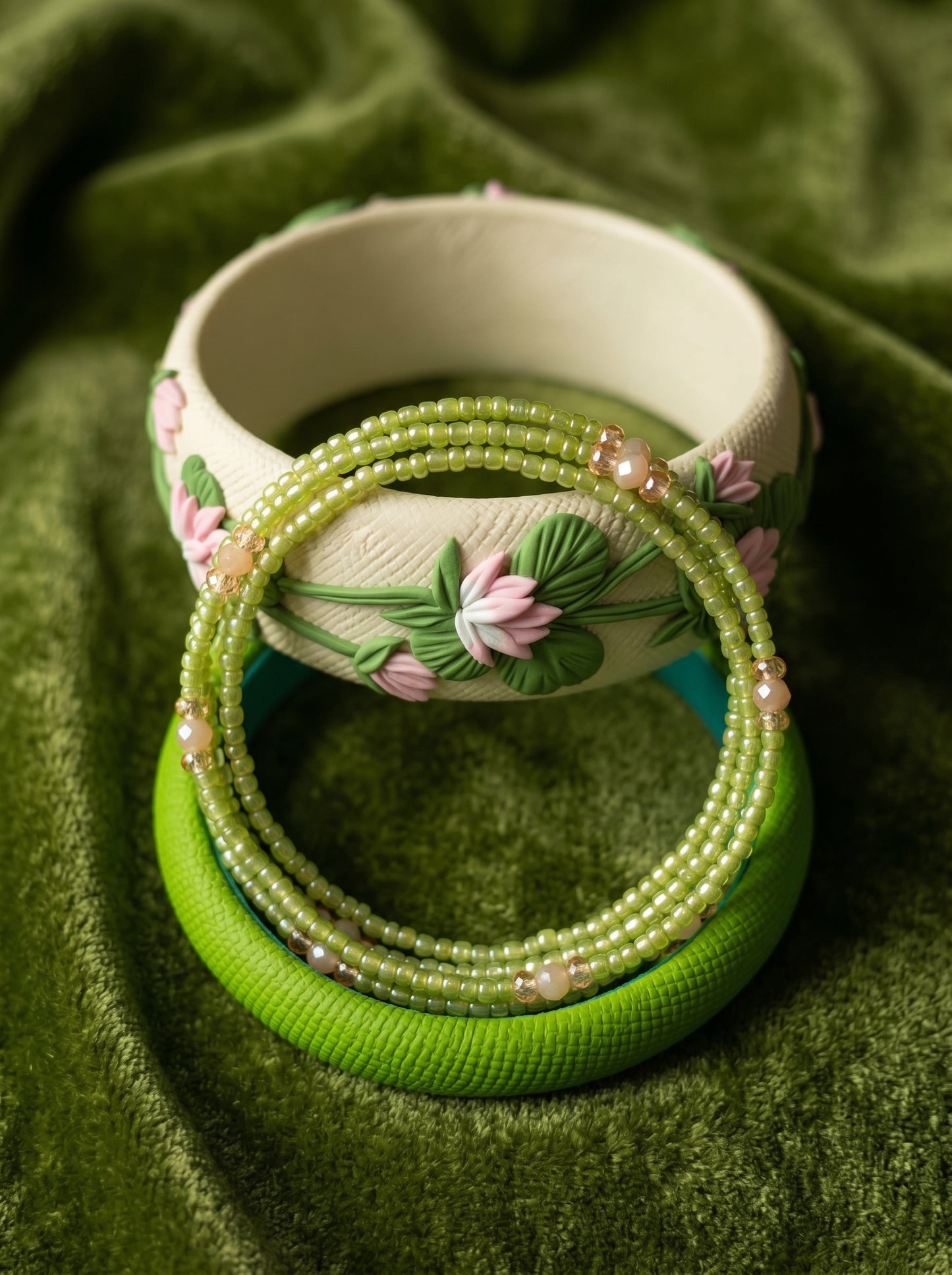 Urban Ethnic Polymer Clay Bangle - 100% Handcrafted