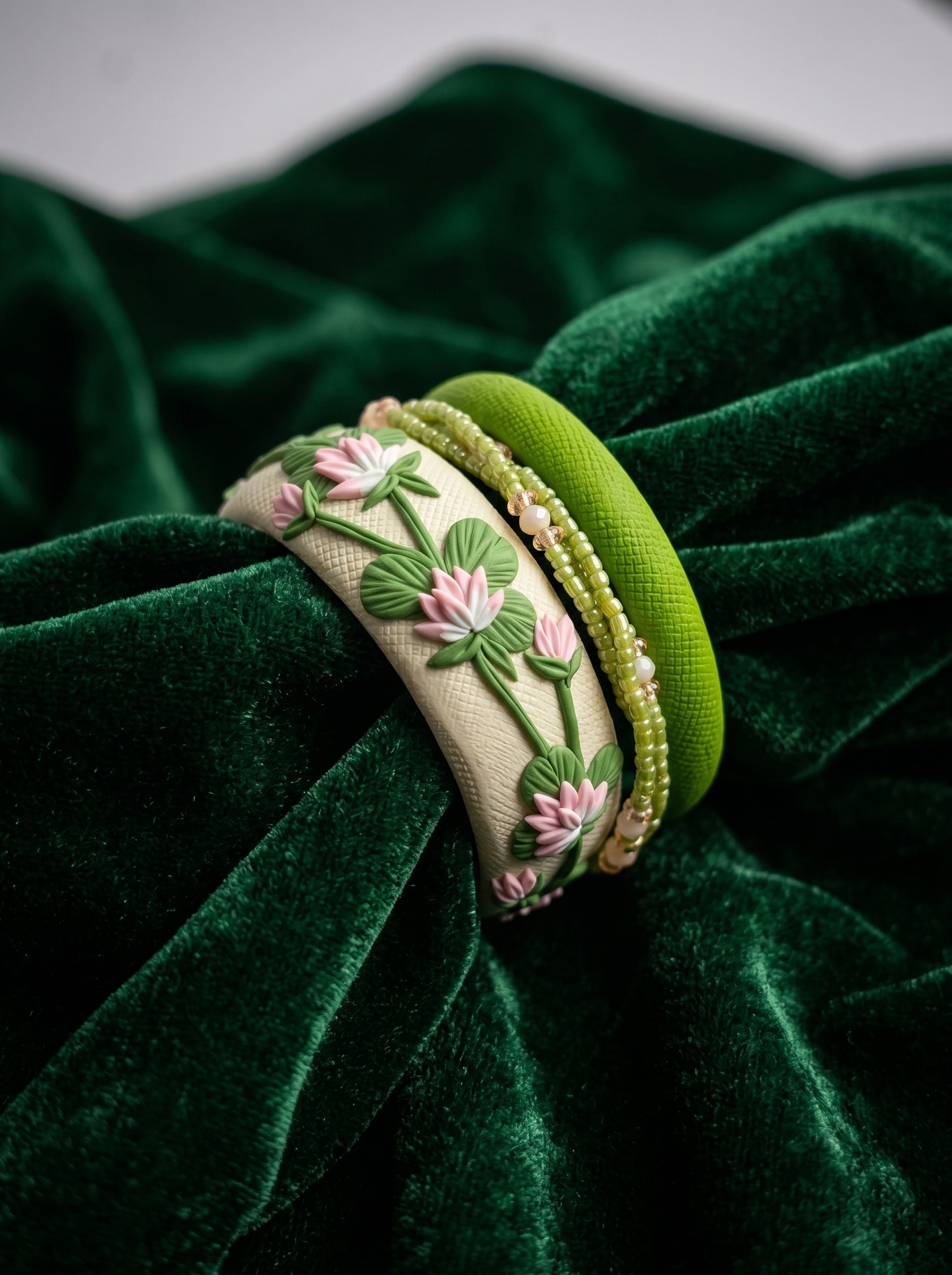 Urban Ethnic Polymer Clay Bangle - 100% Handcrafted