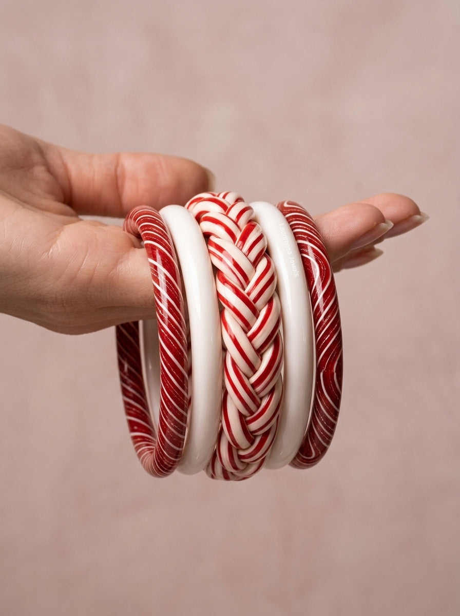 Veil Lac Bangle Set — Hand-Braided Lac Stack