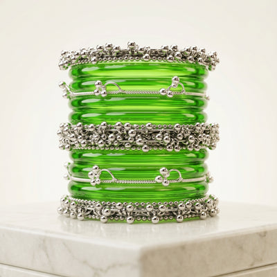 Green Jelly  Bangle with Ghungroo for single wrist | Lime Resin Bangles | Jelly Bangles