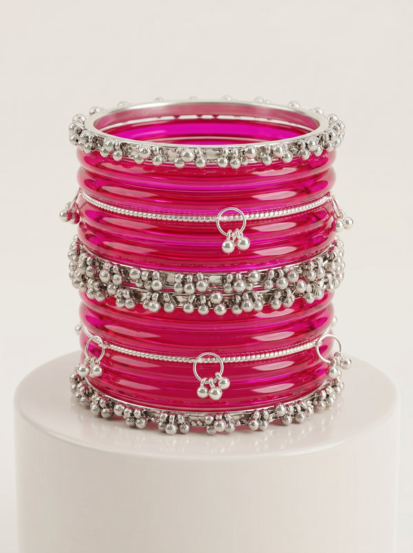 Magenta Jelly  Bangle with Ghungroo for single wrist | Jelly Bangles
