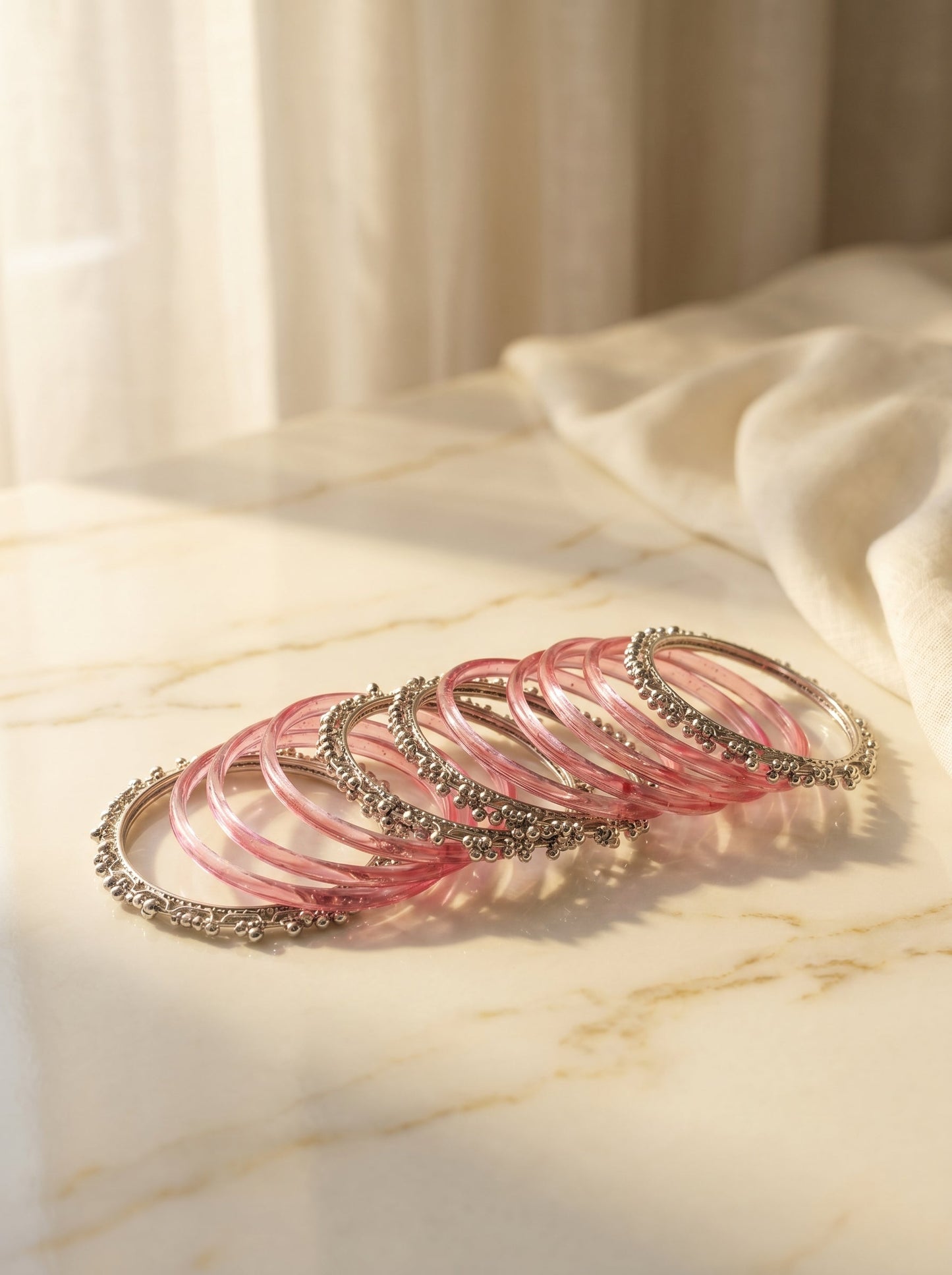 Pink Jelly Bangle with Ghungroo for single wrist | Fuchsia Resin Bangles | Jelly Bangles