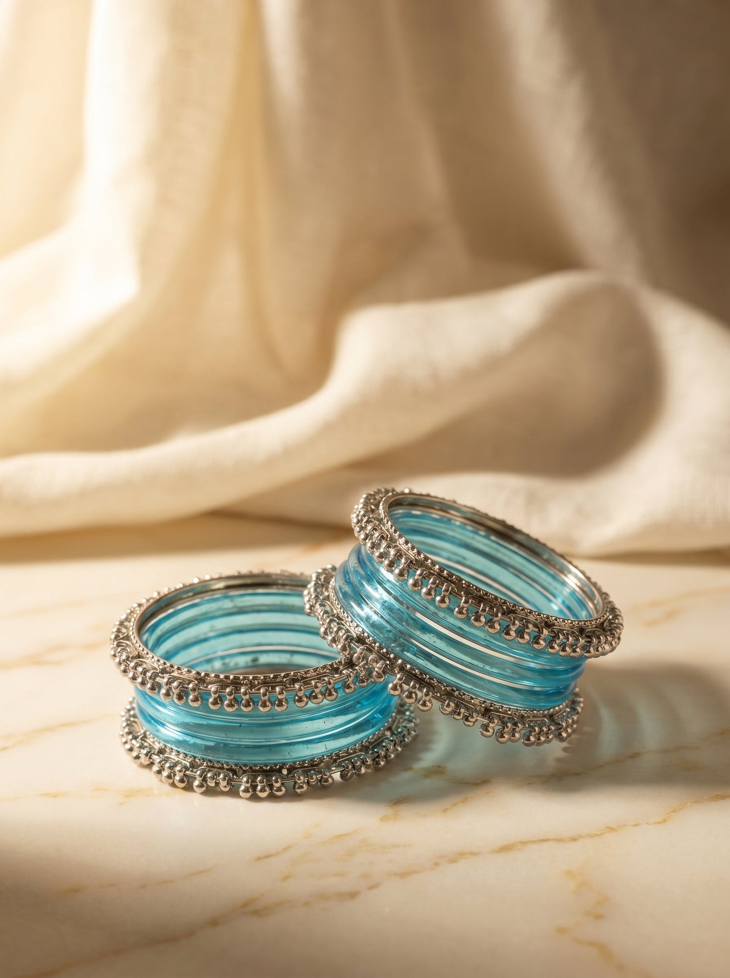 Blue Jelly  Bangle with Ghungroo for single wrist | Aqua Resin Bangles | Jelly Bangles