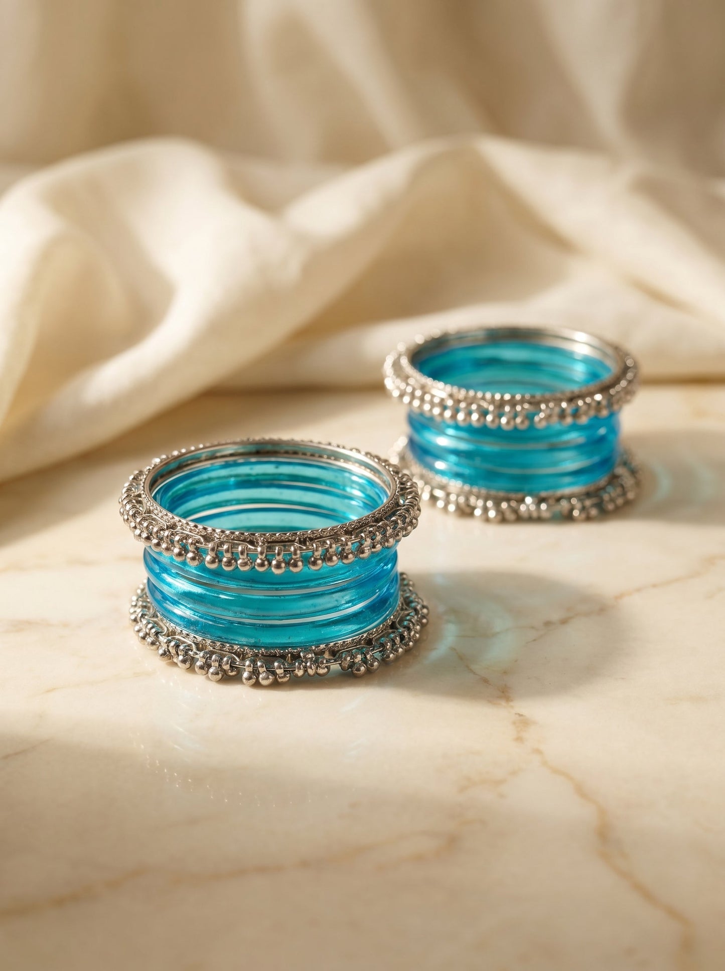 Blue Jelly  Bangle with Ghungroo for single wrist | Aqua Resin Bangles | Jelly Bangles