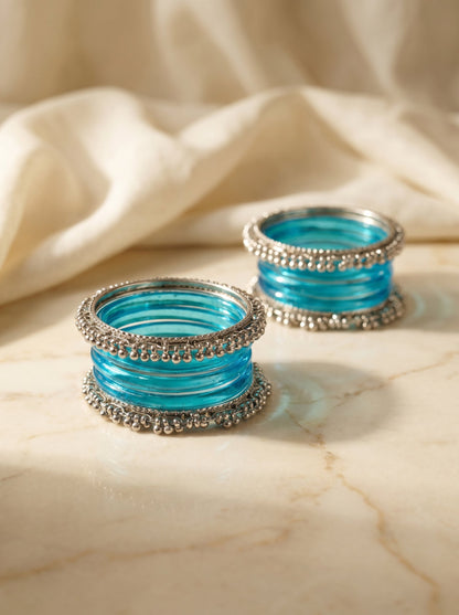 Blue Jelly  Bangle with Ghungroo for single wrist | Aqua Resin Bangles | Jelly Bangles