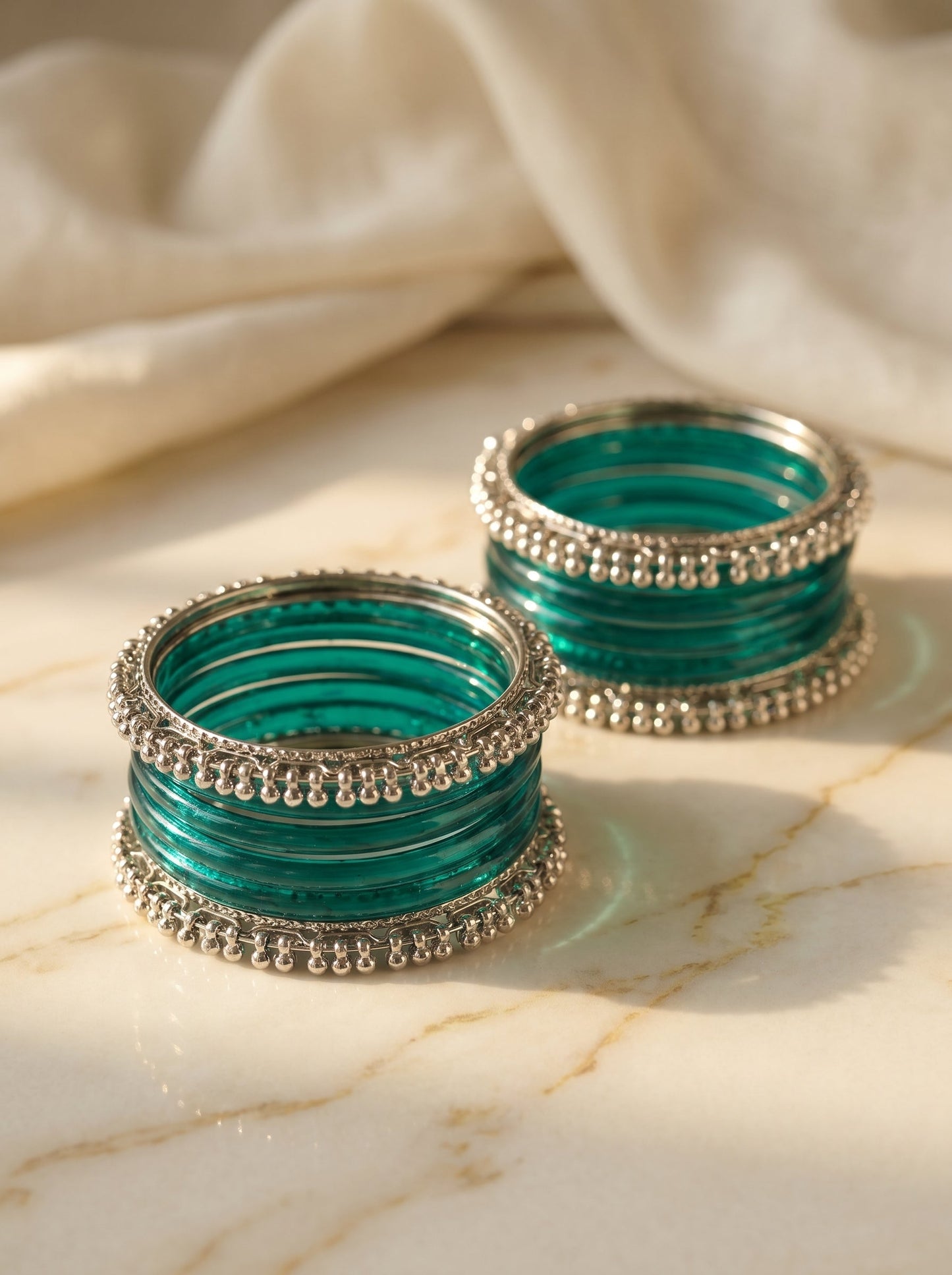 Teal Jelly  Bangle with Ghungroo for single wrist | Turquoise Resin Bangles | Jelly Bangles
