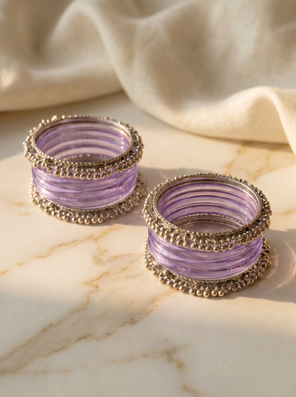 Purple Jelly  Bangle with Ghungroo for single wrist | Lavender Resin Bangles | jelly bangles