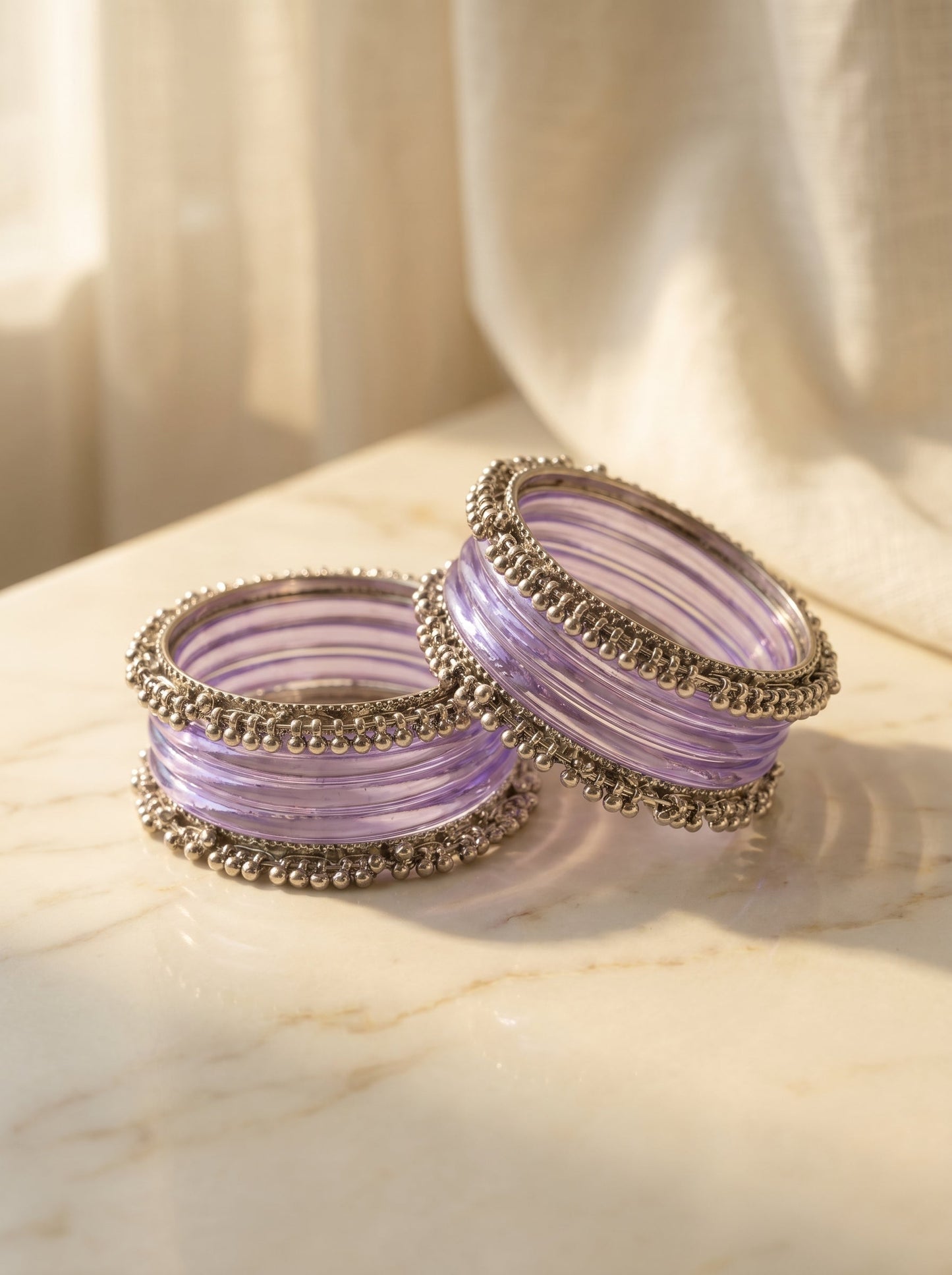 Purple Jelly  Bangle with Ghungroo for single wrist | Lavender Resin Bangles | jelly bangles