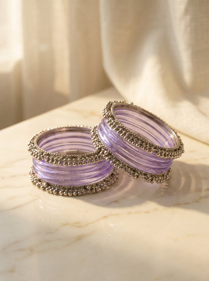 Purple Jelly  Bangle with Ghungroo for single wrist | Lavender Resin Bangles | jelly bangles