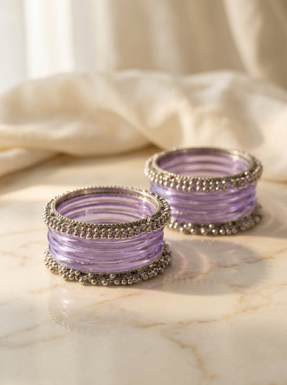 Purple Jelly  Bangle with Ghungroo for single wrist | Lavender Resin Bangles | jelly bangles