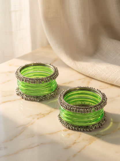 Green Jelly  Bangle with Ghungroo for single wrist | Lime Resin Bangles | Jelly Bangles